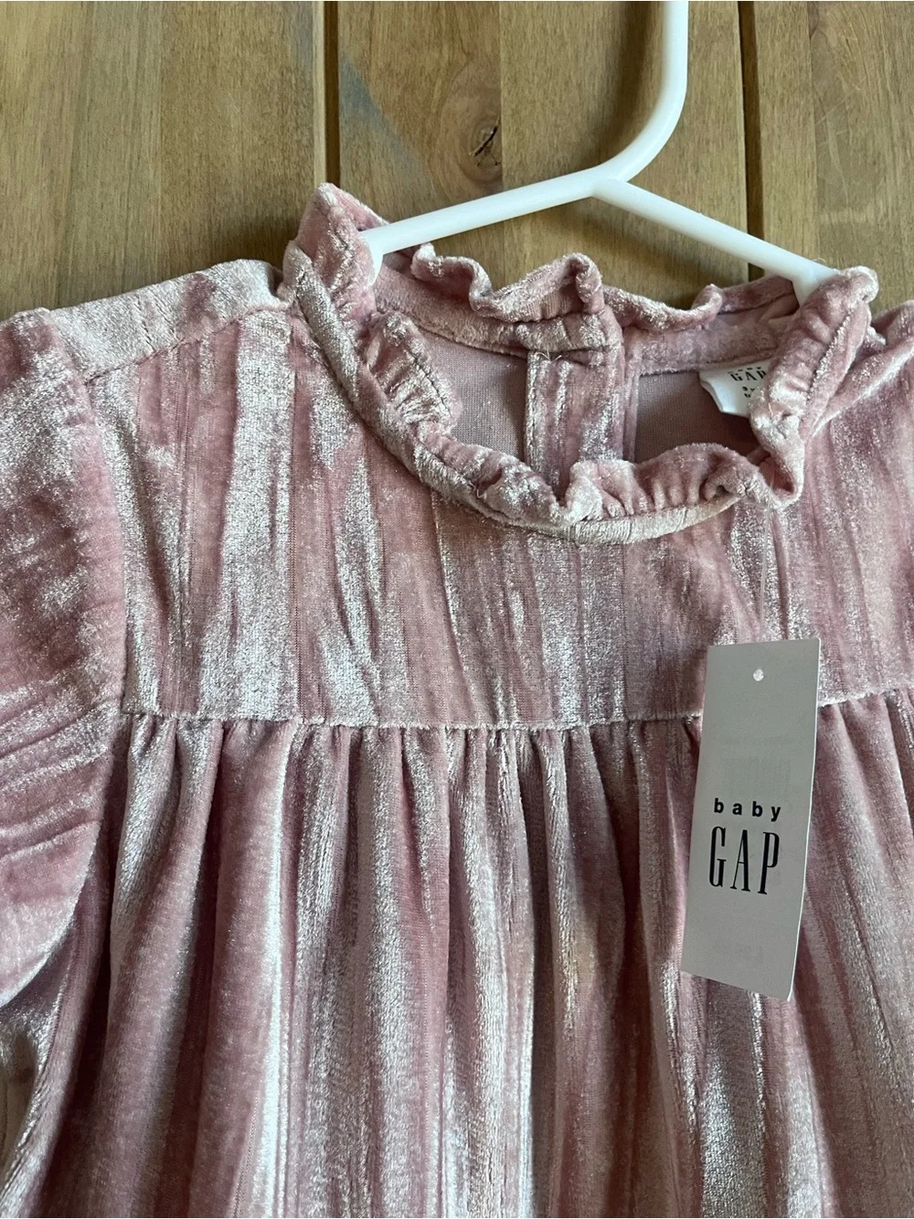 Baby GAP Pink Velour Tiered Ruffle Dress - NWT - size 3T